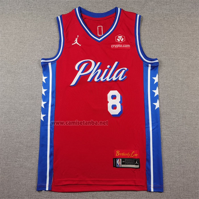 Camiseta Philadelphia 76ers Paul George #8 Statement 2024-25 Rojo